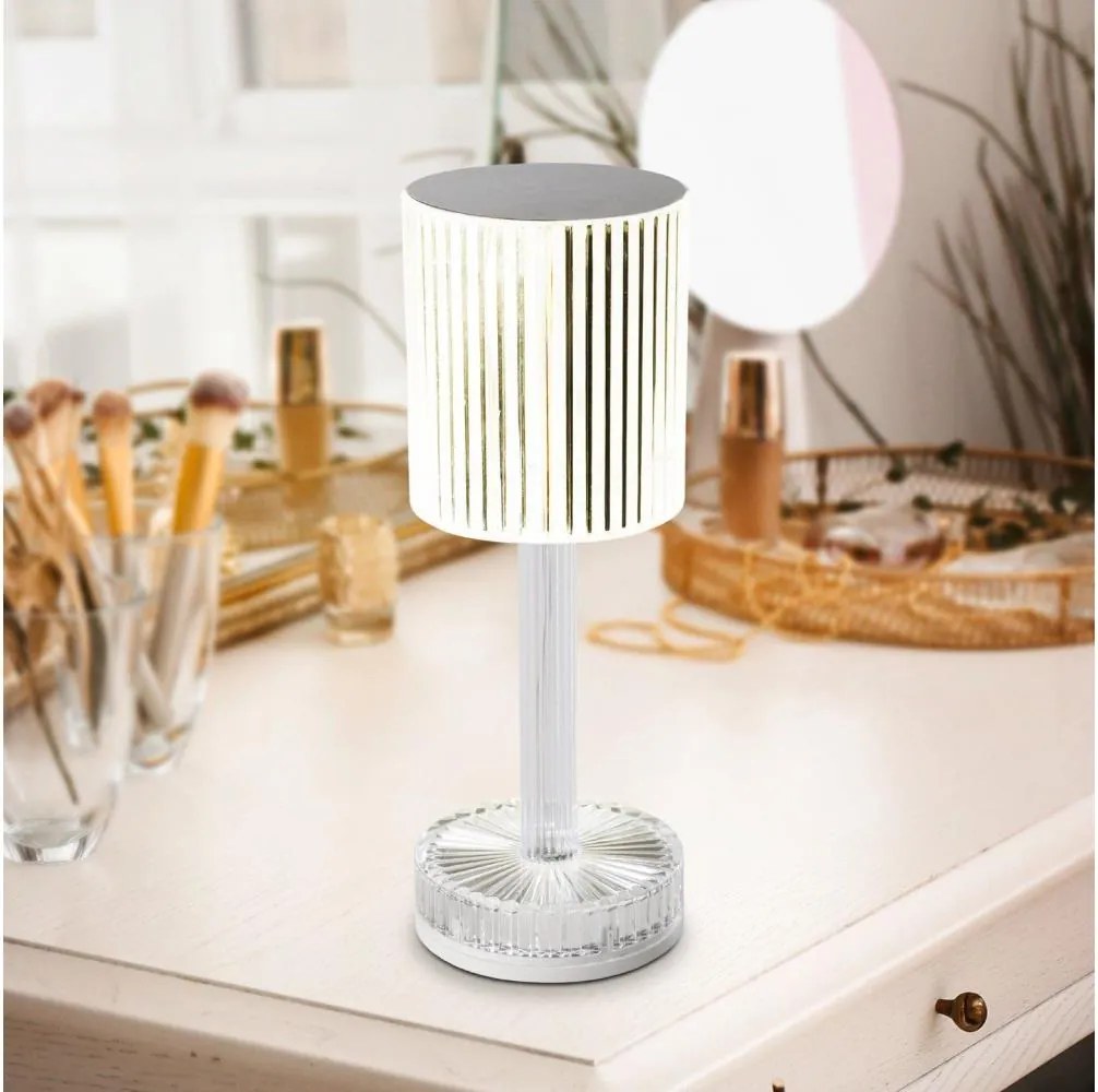 Eglo 75817 - Lampada da tavolo ricaricabile dimmerabile LED RGB LUCIGNANO LED/800mAh trasparente