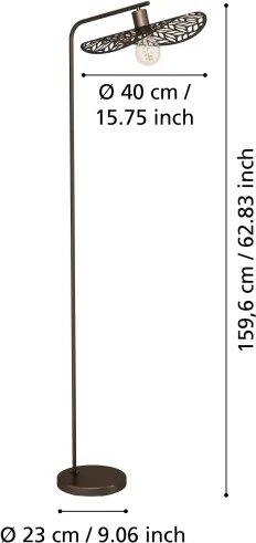 Eglo 44127 - Lampada da terra SWABY 1xE27/60W/230V, finitura bronzata