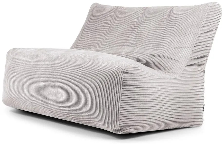 Puof a sacco grigio chiaro con rivestimento in velluto a coste Sofa Seat Lounge – SLOWDOWN