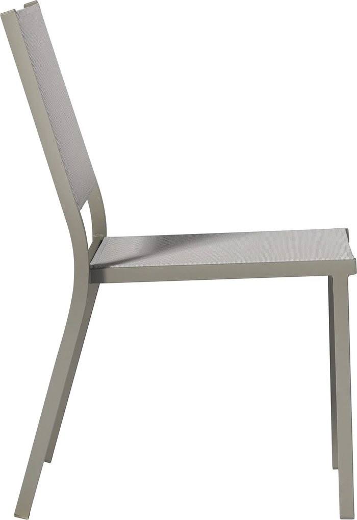 Sedia Impilabile da Giardino 48x57x87 cm in Alluminio Tortora e Textilene Elba Grigio Chiaro...