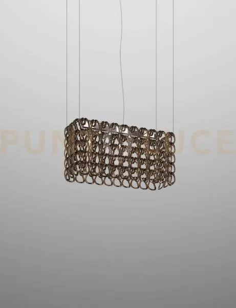 Giogali sospensione re2 cristallo bronzo e cromo lucido 3 luci atta...