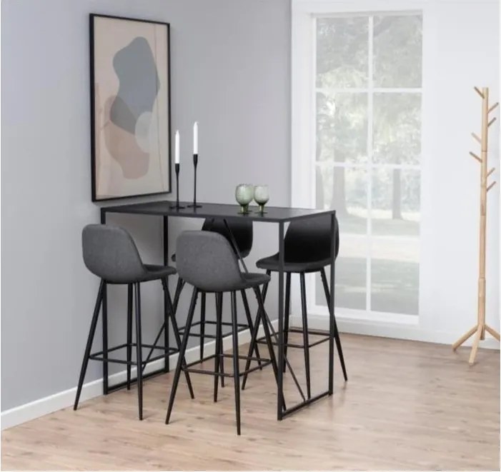 Sgabello da bar grigio chiaro con base in metallo Wilma - Actona