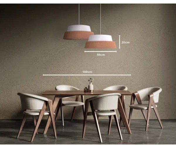 Duolla - Lampadario a sospensione con filo GALAXY 1xE27/15W/230V diametro 50 cm marrone/bianco