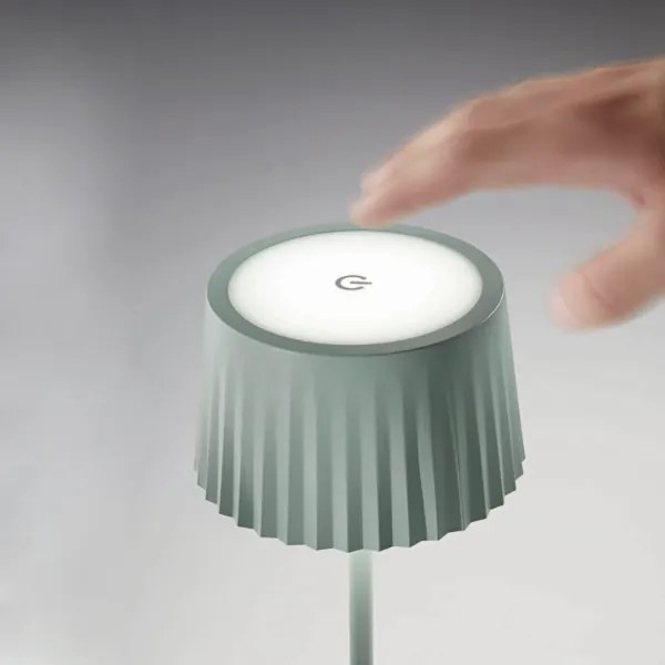 Lampada da tavolo LED 12x38 cm senza fili ricaricabile USB touch MACAO Bianco