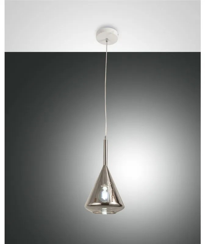 Lampadario Glamour Tris bianco paralume fumo E27 LA MIA LUCE