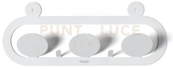 Appendiabiti di design frog bianco marmo in ferro 40x15,5h cm