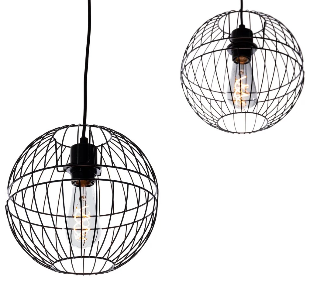 Lampada a sospensione moderna nera 3 luci - Sphaera