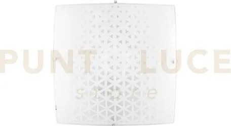 Plafoniera maori bianca 2 luci attacco e27 30x30x9cm in vetro bianc...