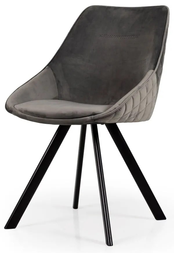 Sedie da pranzo in velluto grigio in un set di 2 pezzi Ritz - Tenzo