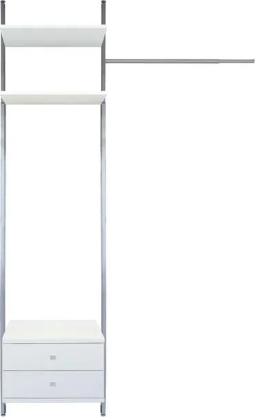 Kit cabina armadio Aura Kit 2 (1300mm - 1900mm) in alluminio 190 x 270 x 62 cm bianco/anodizzato