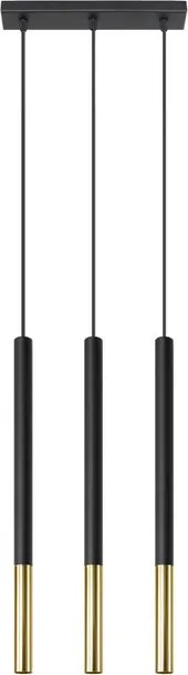 Lampada a Sospensione in Acciaio MOZAICA 3L Nero 3xG9