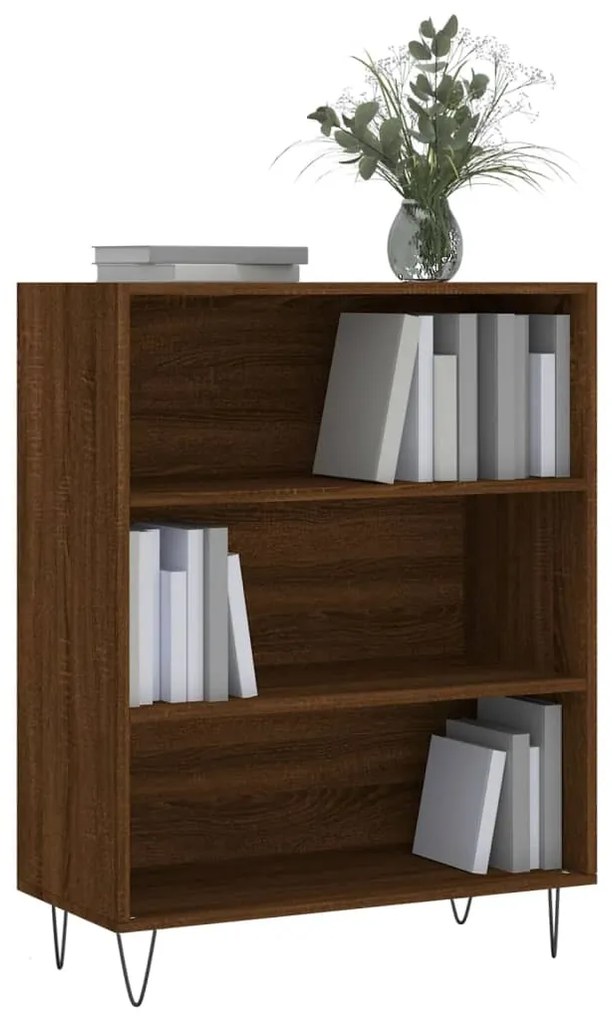 Libreria Rovere Marrone 69,5x32,5x90 cm in Legno Multistrato