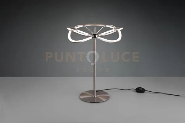Charivari lampada da tavolo led acciaio satinato ellissi dimmerabil...