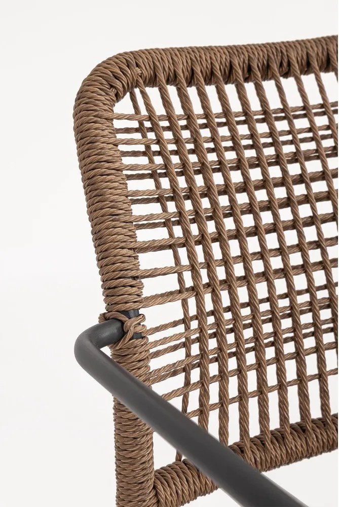 Sedia da esterno grigio scuro/di colore naturale in metallo Jable – Bizzotto