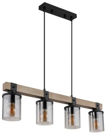 Brilagi - Lampadario a sospensione su cavo VISTA 4xE27/60W/230V rovere