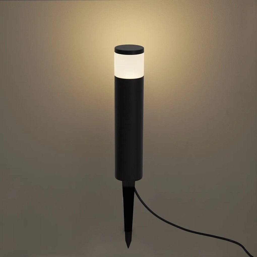 Lampioncino da esterno moderno 12V nero con LED IP65 - Voltaire Palo
