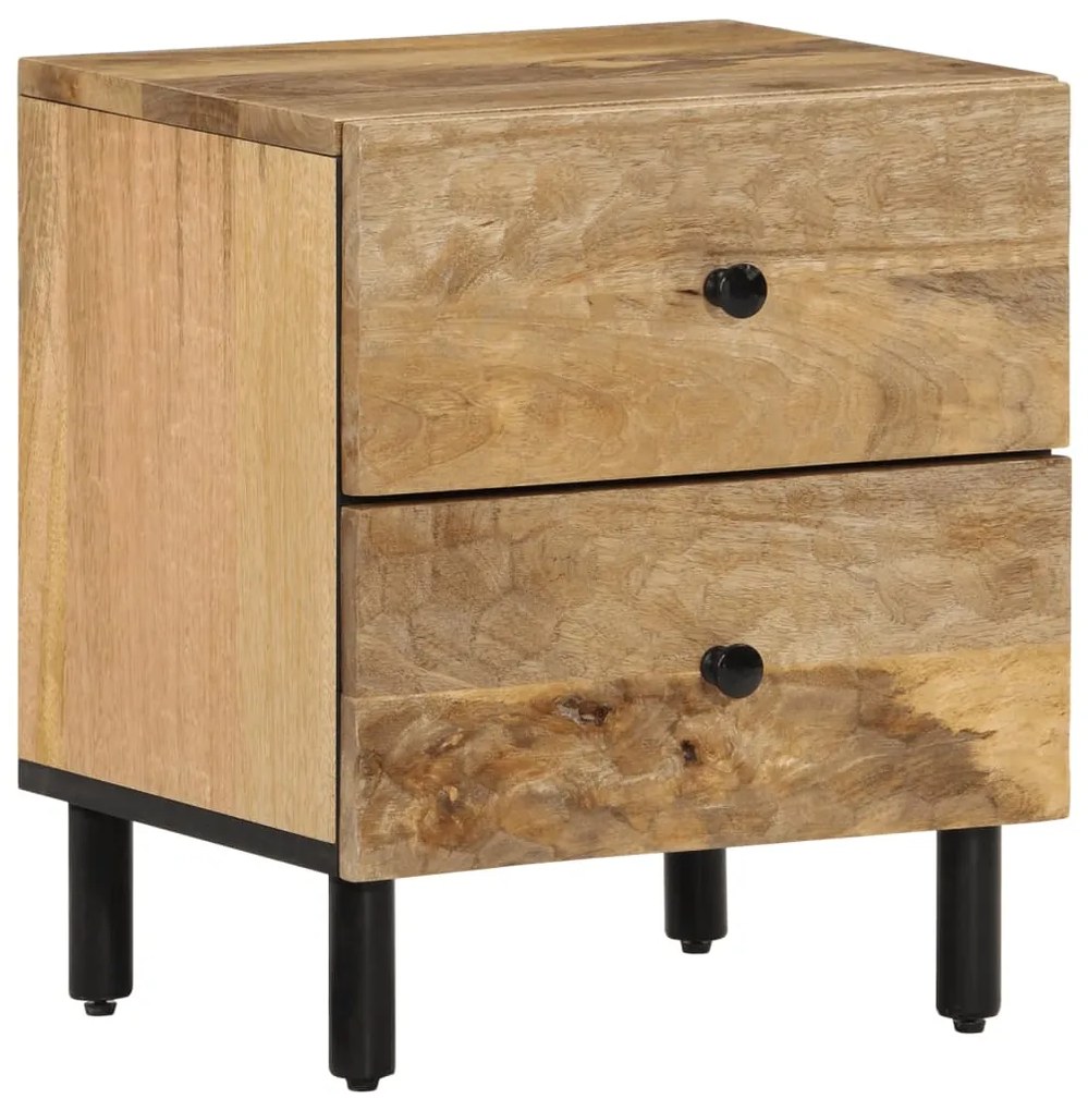 Comodino 40x33x46 Cm İn Legno Massello Di Mango /