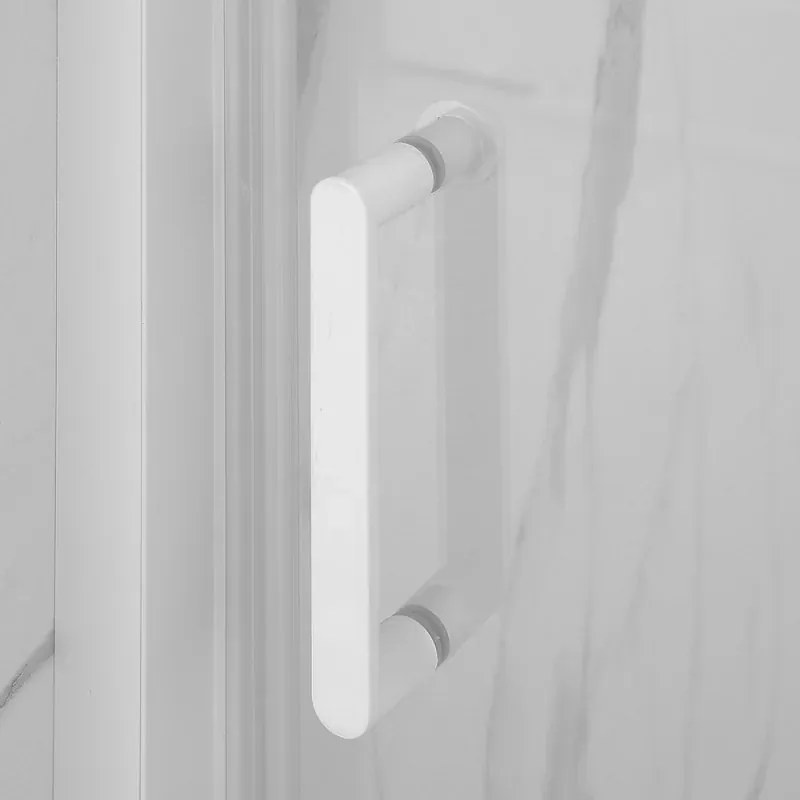 Porta doccia nicchia 100cm in vetro temperato trasparente scorrevole con profilo bianco Tay
