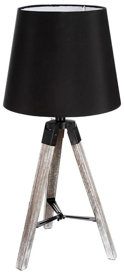 Atmosphera - Lampada da tavolo RUNO 1xE27/25W/230V legno/nero