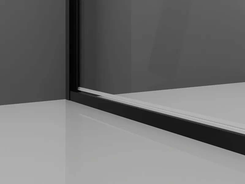 Mexen Exo-B cabina doccia a battente 90 x 90 cm, trasparente, nera - 817-090-090-70-00
