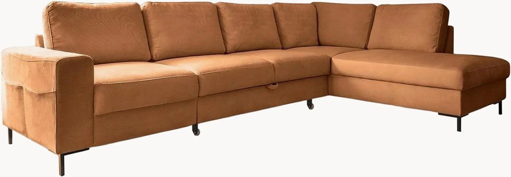 Divano letto angolare in velluto a coste Lofty Lilly