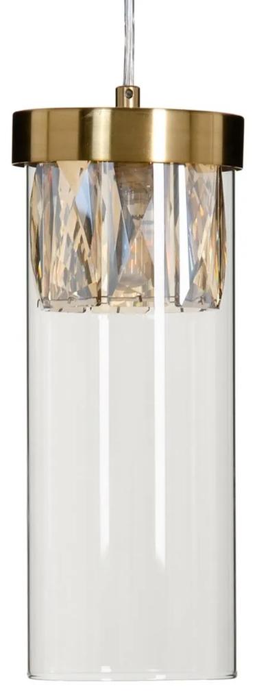 Lampadario Cristallo Dorato Metallo 11 x 11 x 45 cm