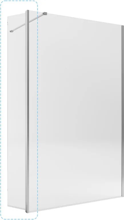 Deflettore walk-in Single L 30 X H200cm, vetro trasparente 8 mm, profilo cromo