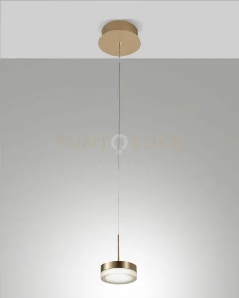 Dunk sospensione 1 luce ottone satinato a led 3000k - 8w - 750 lm d...