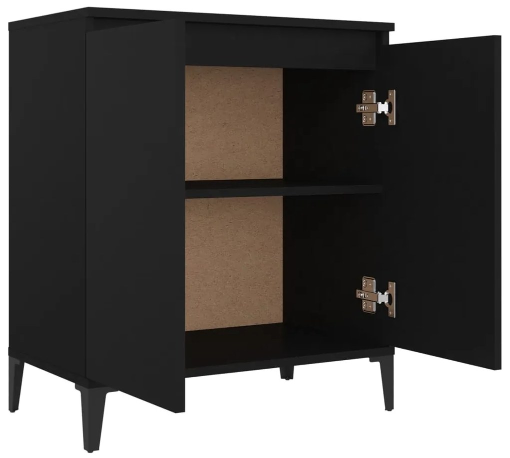 Credenza nera 60x35x70 cm in truciolato