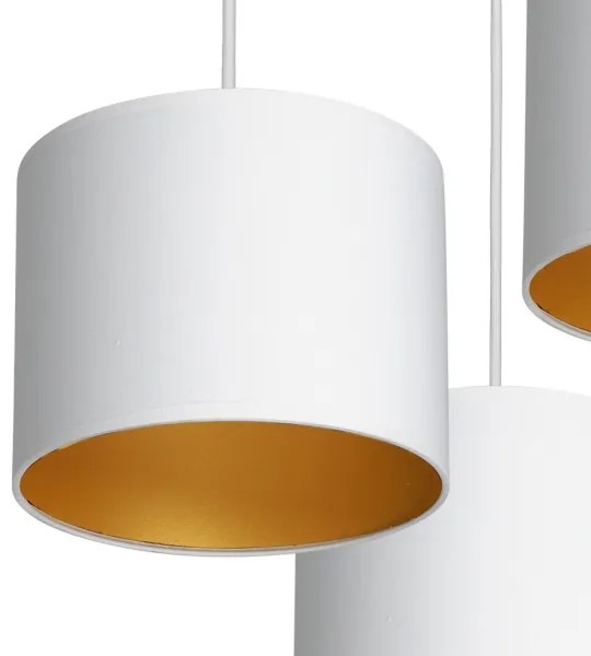 Lampadario a sospensione con filo ARDEN 3xE27/60W/230V bianco/oro