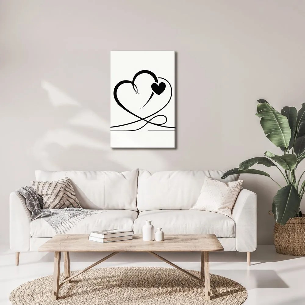 Quadro su tela – Cuori neri minimalisti