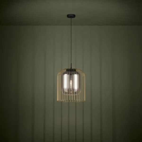 Eglo 39695 - Lampadario a cavo CAMINATA 1xE27/40W/230V nero/oro