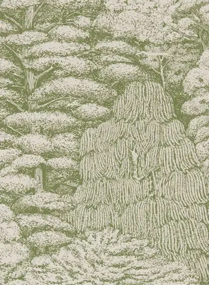 Tapete Woodland Toile von Sanderson - Cream/ Green