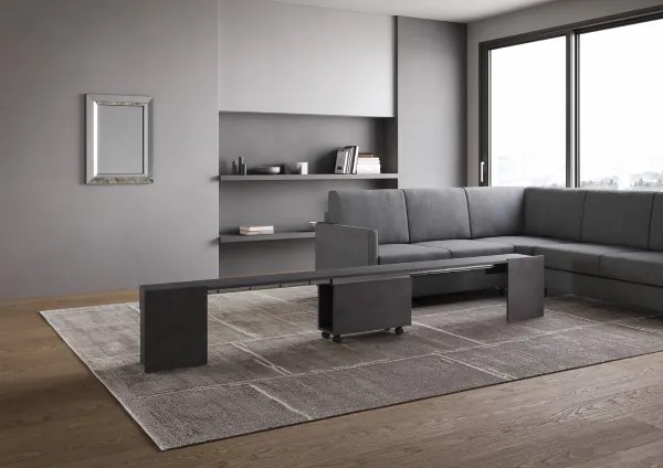 Seduta con ruote allungabile a 300 cm per consolle ELIA Antracite
