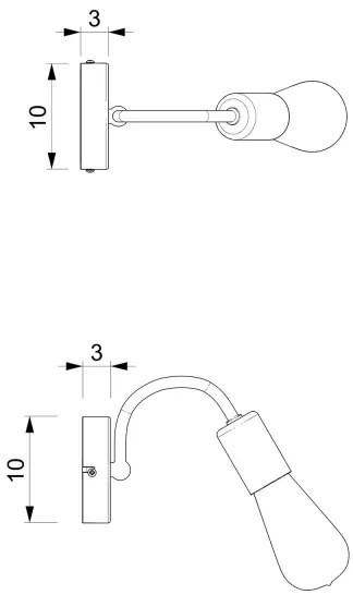 Lampada da parete DOW 1xE27/60W/230V bianco/oro