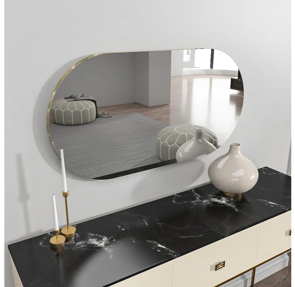 Specchio da parete RIORS 85x45 cm oro