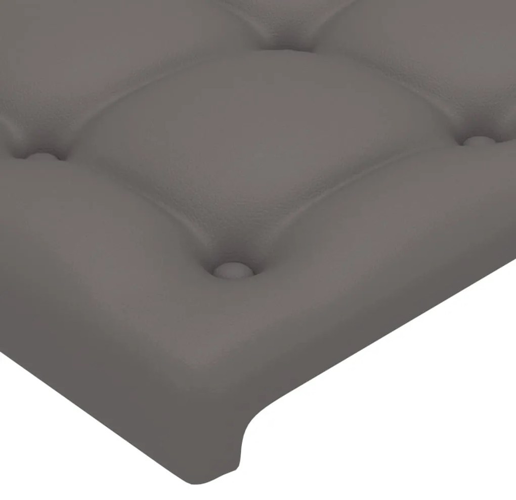 Testiera a led grigio 93x16x118/128 cm in similpelle