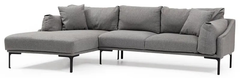 Divano angolare grigio, angolo sinistro Leo - Artie