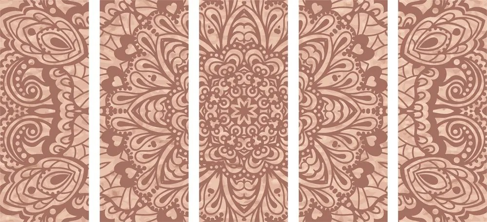 Quadri 5 pezzi – Mandala floreale