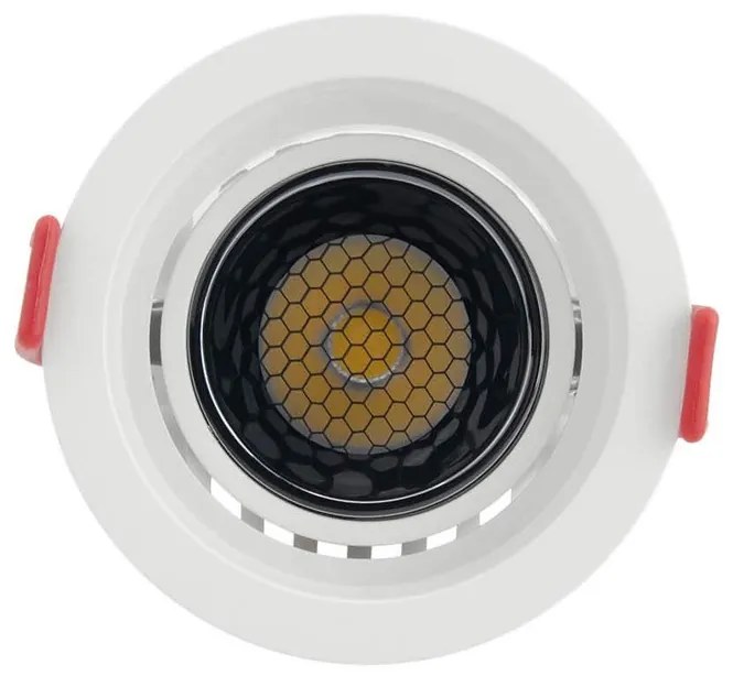 Faro LED da Incasso 12W Orientabile CRI92 Foro Ø75mm Bianco CCT UGR11 Colore Bianco Variabile CCT