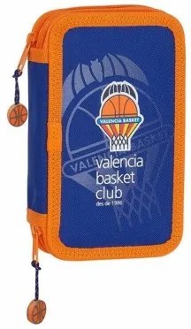 Astuccio Doppio Valencia Basket M854 Azzurro Arancio 12.5 x 19.5 x 4 cm (28 Pezzi)