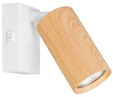 Brilagi - Faretto da parete SELE 1xGU10/30W/230V bianco/decorazioni in rovere