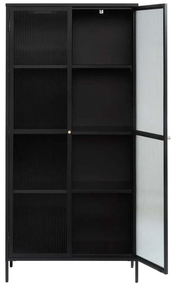 Vetrina in metallo nero 90x190 cm Bronco - Unique Furniture