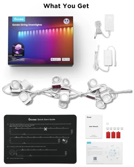 Govee - RGBIC LED Faretti a stringa 5m Wi-Fi