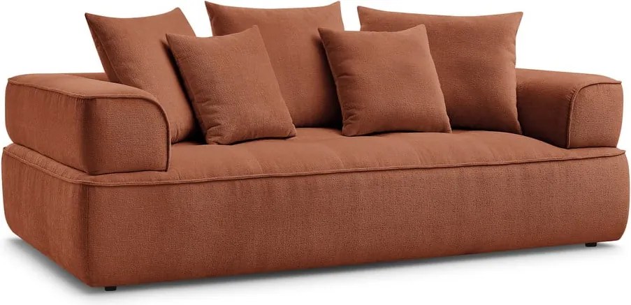 Divano color terracotta con rivestimento in ciniglia 237 cm Whesley – Bobochic Paris