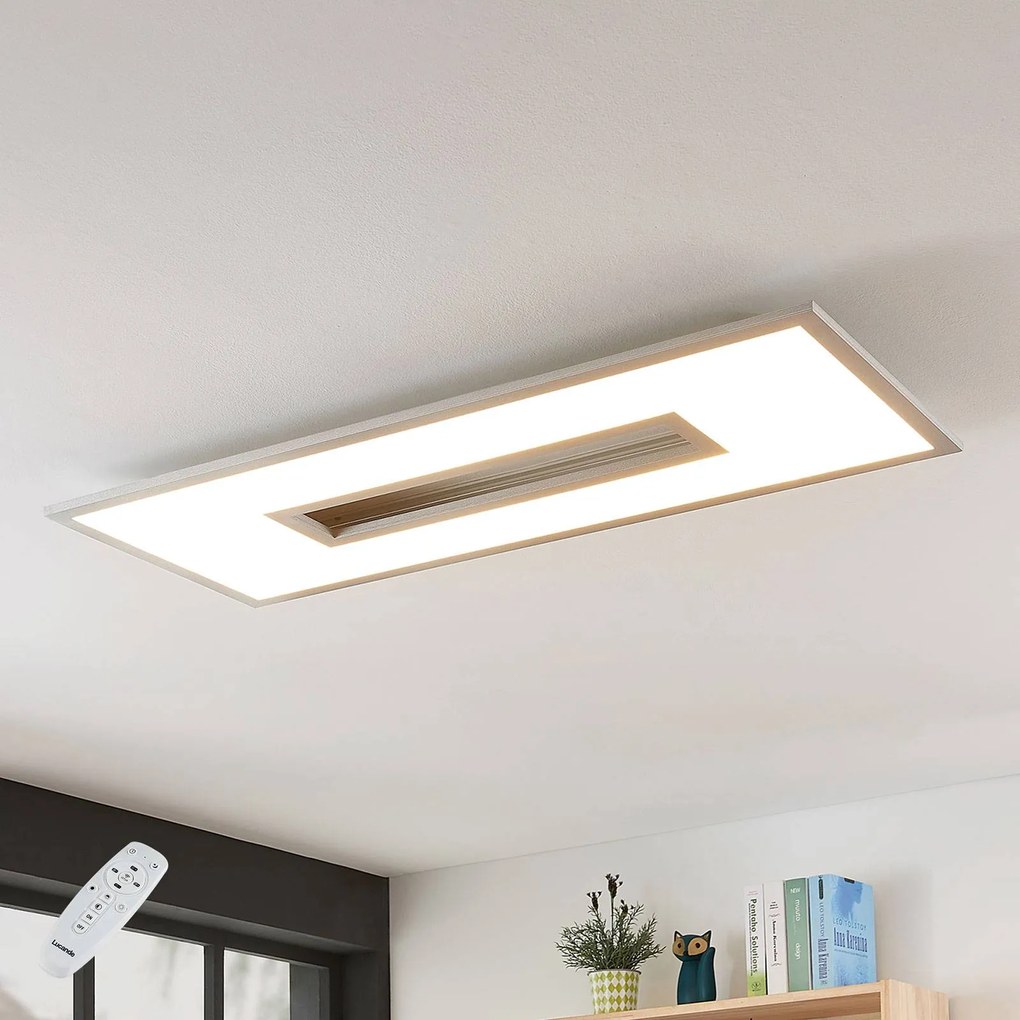 Lucande Plafoniera LED Durun, 96 cm, dimmerabile, CCT, angolare