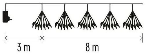 Catena luminosa natalizia a LED 450 LED 8+3 m bianco freddo