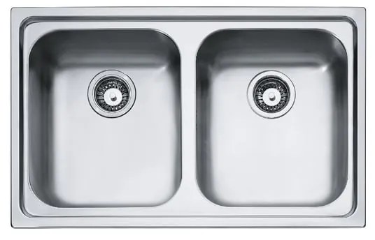 Lavello 2 vasche in inox argento FRANKE Radar RRX 620 L 50 x L 86 cm