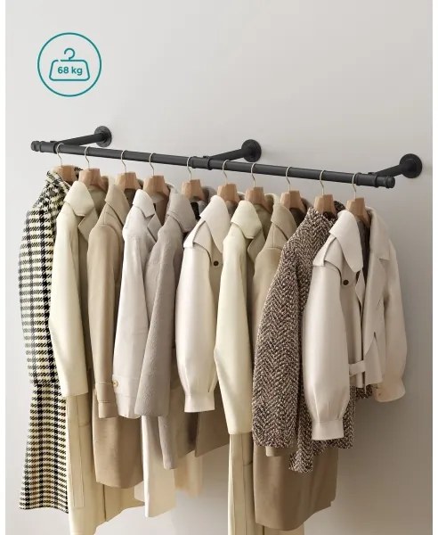 Appendiabiti a parete per grucce LINEA, nero