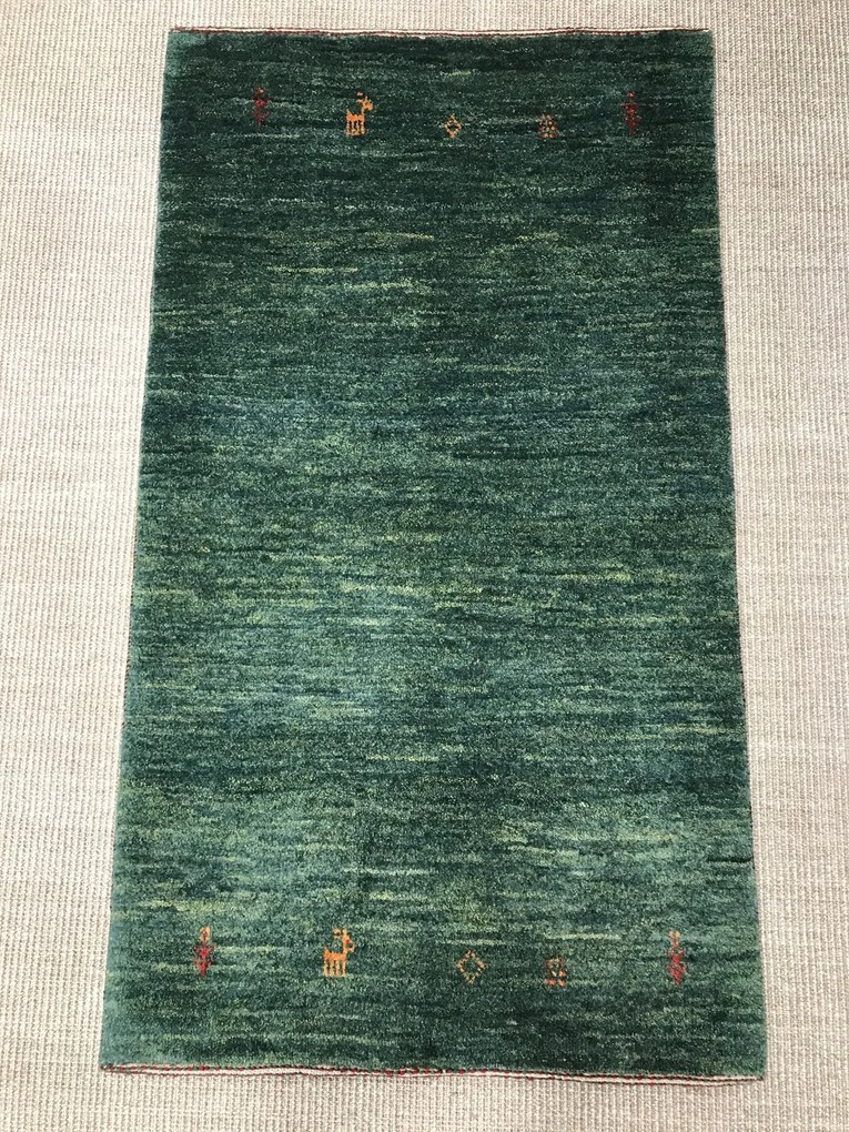 Gashguli Tappeto 70x120 Verde (Iran) Annodato A Mano